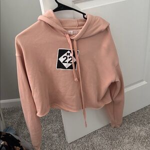 Pink Cropped Hoodie with Logo M22 Michigan size small